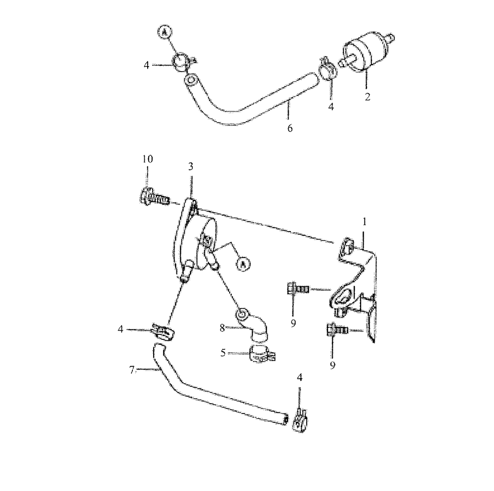 Kawasaki Fuel Delivery System Diagram and Parts List for 3654 53AB5B8K100-ZT54 Cub Cadet Lawn Mower
